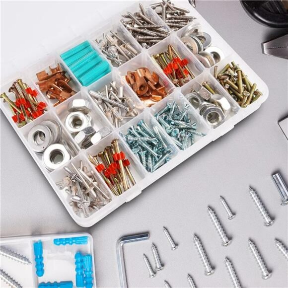 Clear Plastic Organizer Box with 18 Adjustable Grids for Jewelry Beads Crafts - Picture 7 of 8